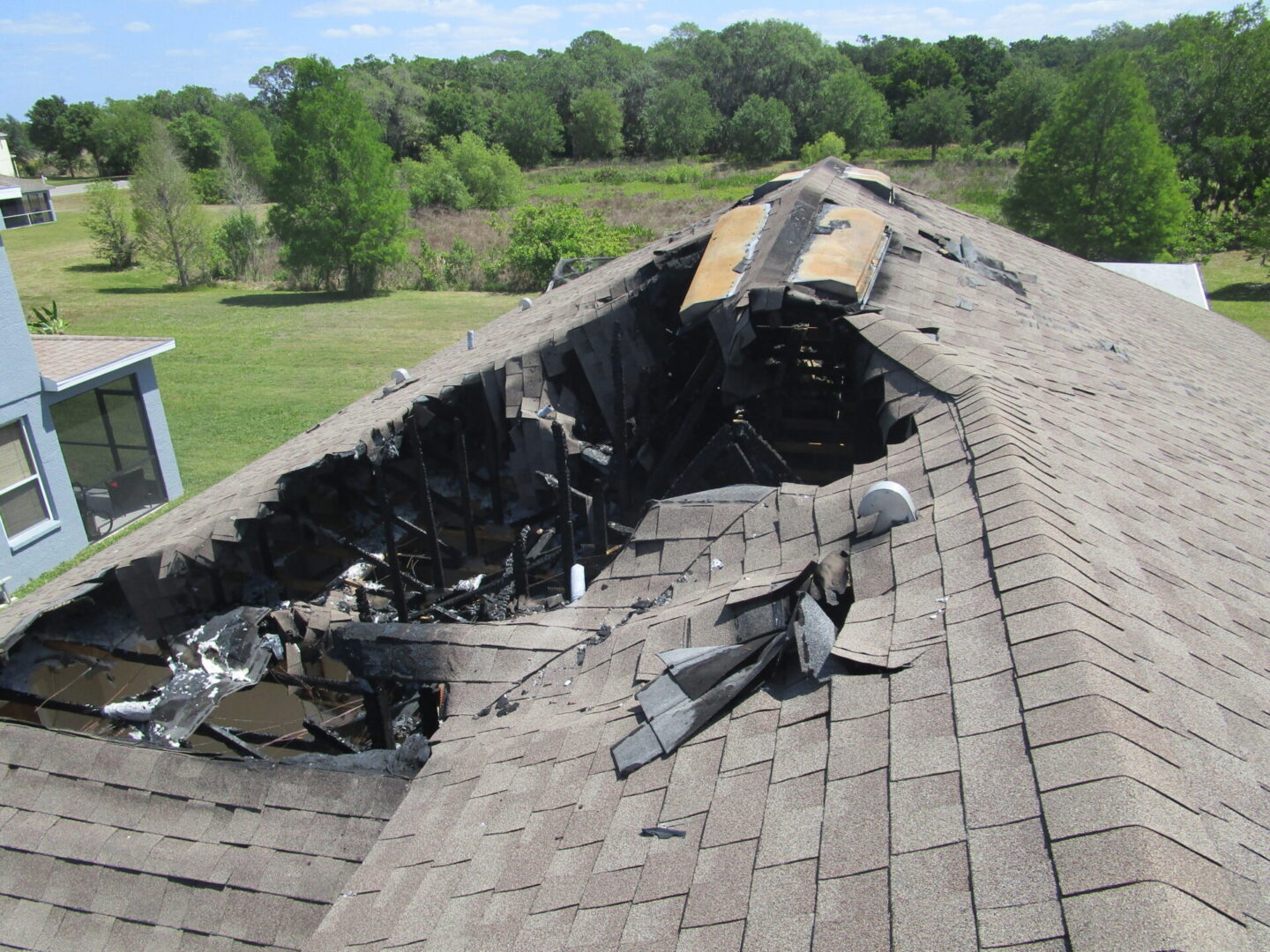 A picture of a fire damage in Florida